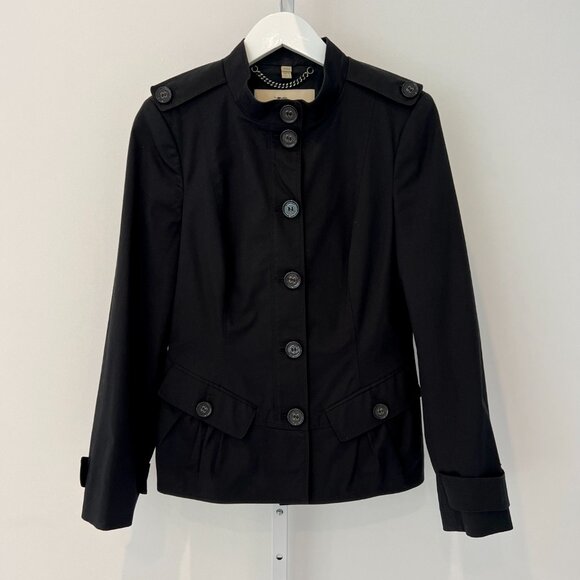 BURBERRY LONDON SLIM FIT BLACK COTTON JACKET SIZE UK 10 / IT 42 / US 8 - Picture 1 of 15